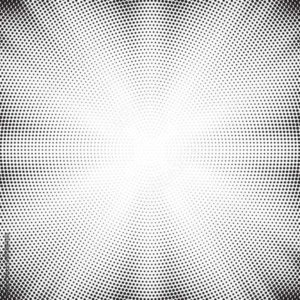 Fototapeta Halftone gradient sun rays pattern. abstract halftone vector dots background. monochrome dots pattern. pop art, comic small dots. star rays halftone poster. shine, explosion. sunrise rays background.	