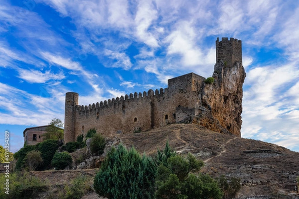 Obraz Medieval castle that stands on top of a hill next to the old town of Frias, Burgos.