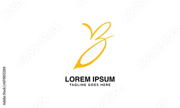 Obraz Unique initial B bee logo design