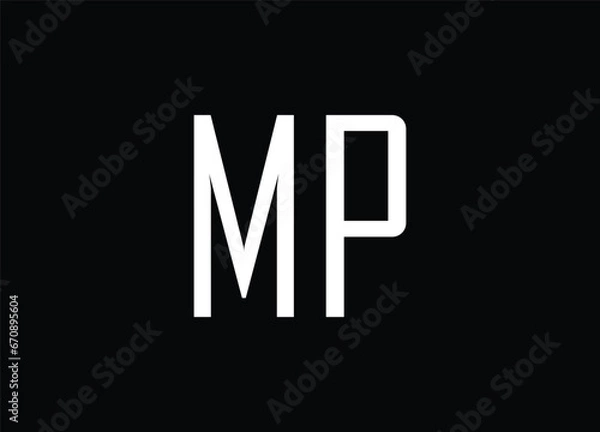 Obraz MP letter logo and monogram logo
