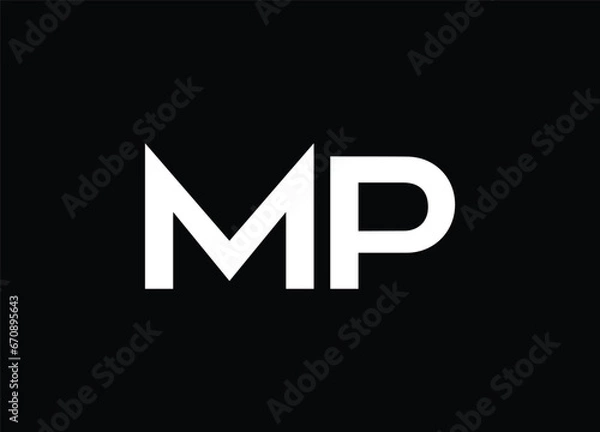 Obraz MP letter logo and monogram logo
