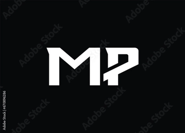 Fototapeta MP letter logo and monogram logo
