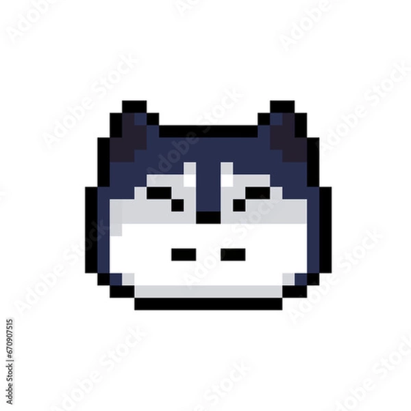 Obraz Siberian husky pixel art