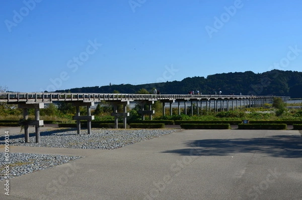 Fototapeta 蓬莱橋　世界一長い木造歩道橋