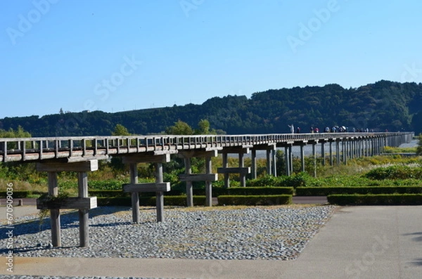 Fototapeta 蓬莱橋　世界一長い木造歩道橋