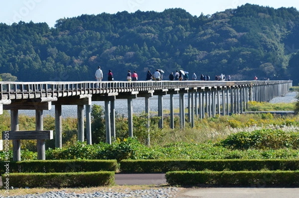 Fototapeta 蓬莱橋　世界一長い木造歩道橋