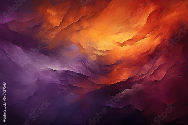 Fototapeta Painted background with dark orange brown purple abstract colors.