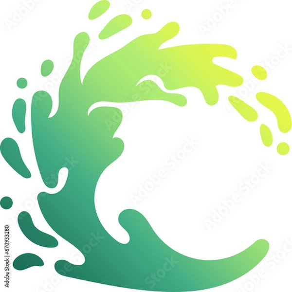 Obraz gradient water splash shape