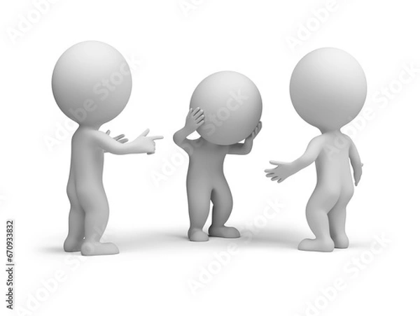 Fototapeta 3d small people - discussion