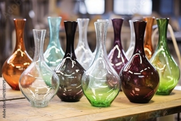 Obraz different stages of glass vase creation