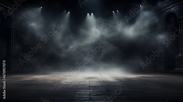 Fototapeta Dark background with volumetric light