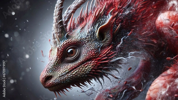 Obraz AI Generated Illustration, Realistic Wallpaper, Horned Lizard