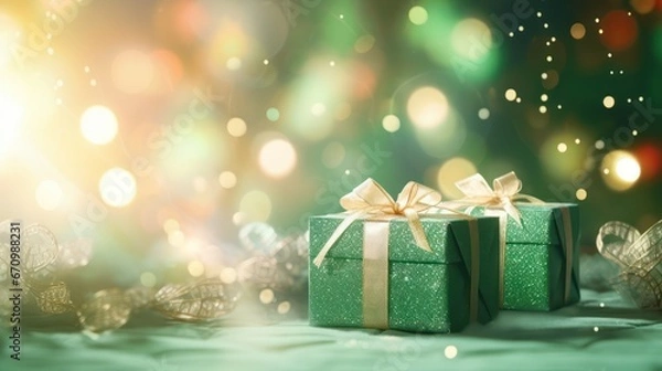 Fototapeta Gift in Oriental Theme and Bokeh Effect