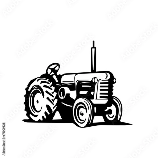 Fototapeta tractor isolated on white background