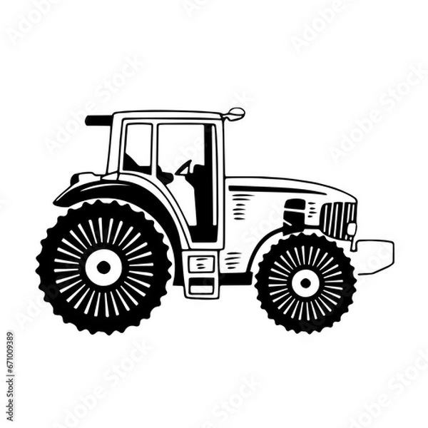 Fototapeta tractor on a white background