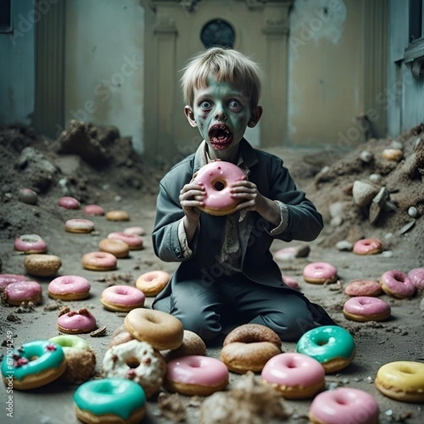 Obraz Zombie donut boy