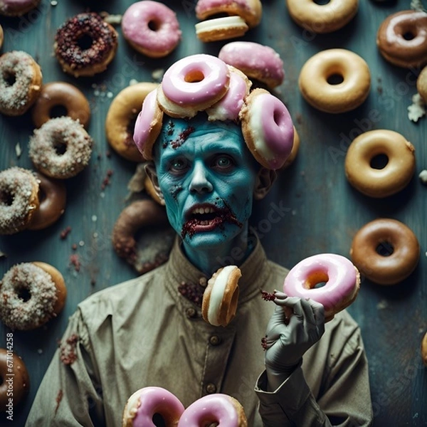 Obraz Zombie donut funny