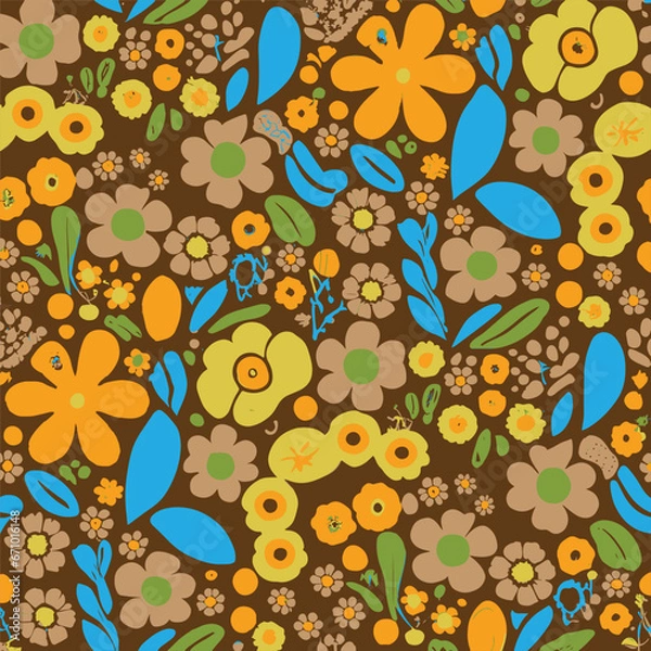 Obraz Textile Pattern Vectors Flower Design AI Generation