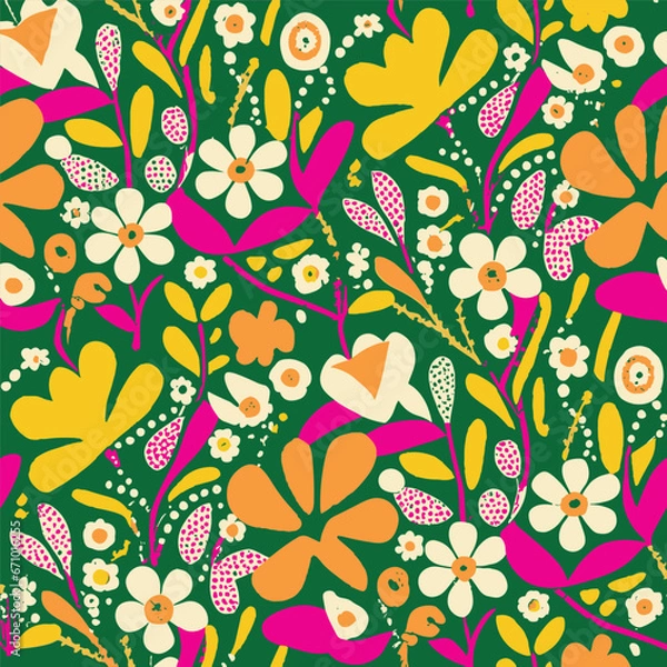 Obraz Textile Pattern Vectors Flower Design AI Generation