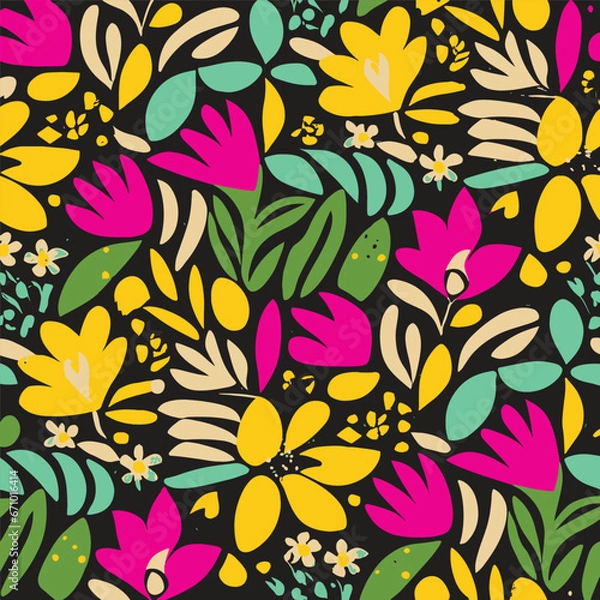 Obraz Textile Pattern Vectors Flower Design AI Generation