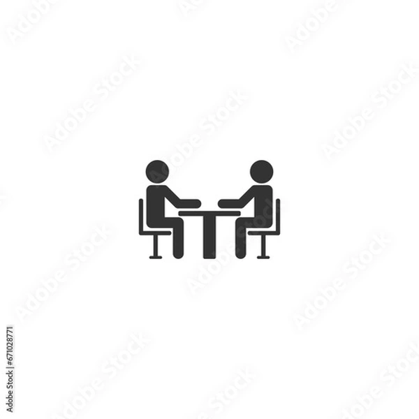 Obraz Two people at the table icon. Icon Conference. Vector illustration