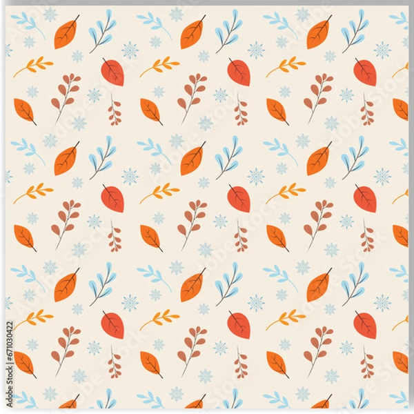 Fototapeta Autumn floral pattern shameless leaf vector background