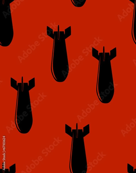 Fototapeta seamless pattern of bombs on red