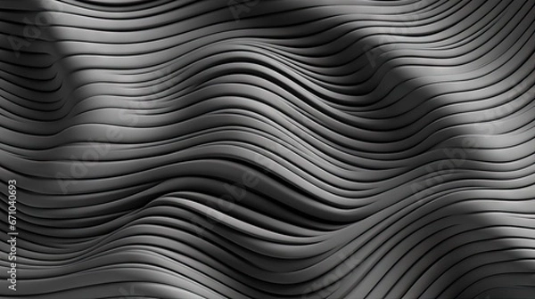 Fototapeta  an abstract background with wavy lines and a black background with a white background.  generative ai