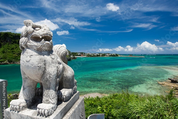 Obraz 沖縄の海・海とシーサー