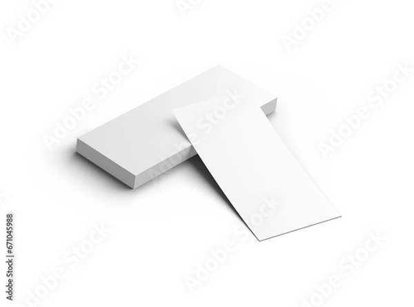 Obraz Blank 4x9 Rack Card Sized Flyers to present your design. 3d render on a transparent background