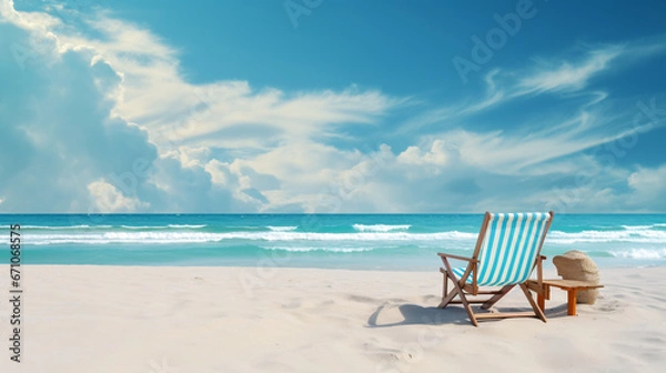 Fototapeta Beach-themed Background for Refreshing Presentations and Coastal Getaway Slideshows.