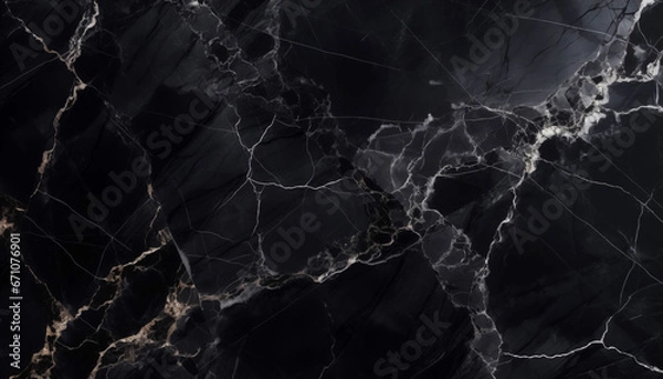Obraz Black marble texture created with a generative ai technology