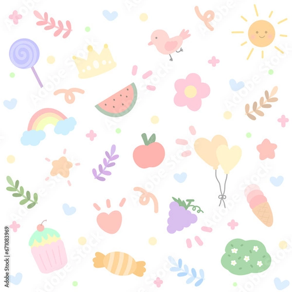 Obraz seamless pattern baby cute pastel minimalist 