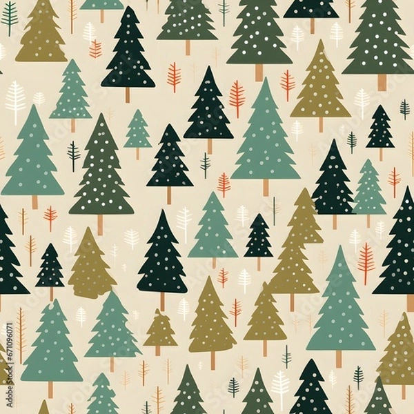 Obraz Christmas Seamless tile pattern gift wrap background design