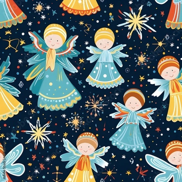 Fototapeta Christmas Seamless tile pattern gift wrap background design