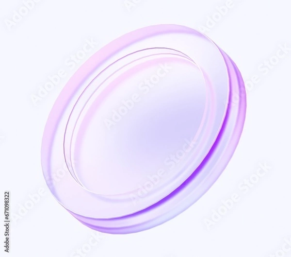 Obraz coin icon with colorful gradient. 3d rendering illustration for graphic design, ui ux design, presentation or background . shape with glass effect