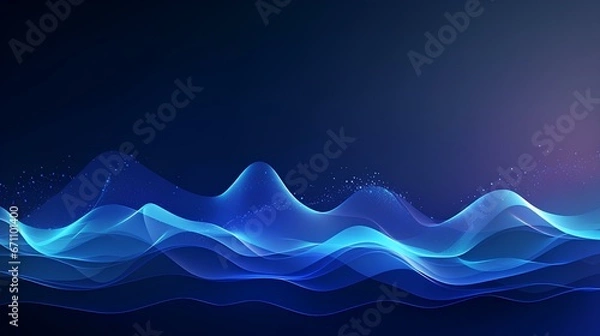 Fototapeta Cover design template Abstract digital waves with dynamic particles