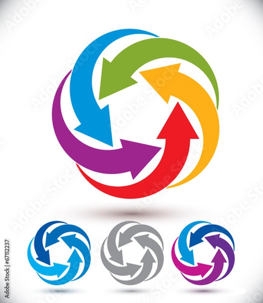 Obraz Looping arrows vector abstract symbol, conceptual special made i