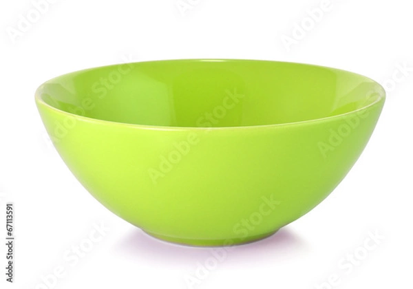 Obraz Green empty bowl isolated on white