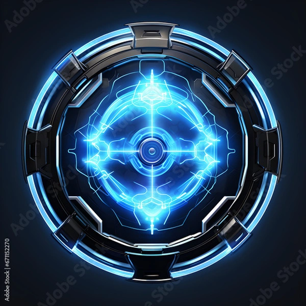 Fototapeta Futuristic Game Sprite Shield Illustration