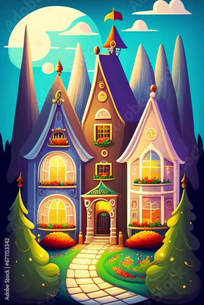 Obraz landscape with houses