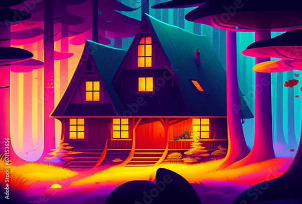 Obraz house in the night