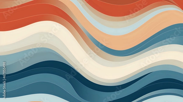 Fototapeta abstract colorful waves pattern background. Generative AI