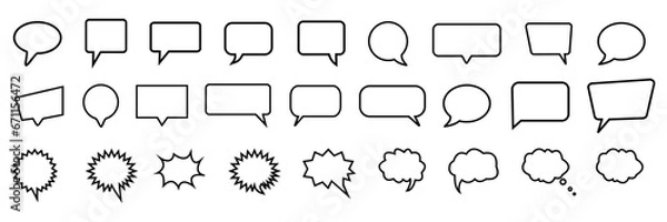 Fototapeta Speech Bubble icon set. Talk bubbles. Cloud speech bubbles collection.