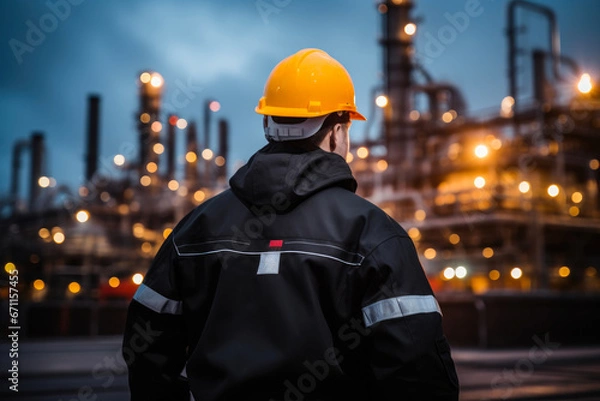 Obraz Refinery Inspector in Safety Gear