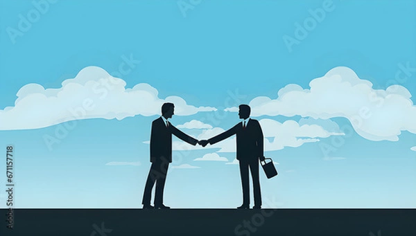 Obraz Business people shaking hands