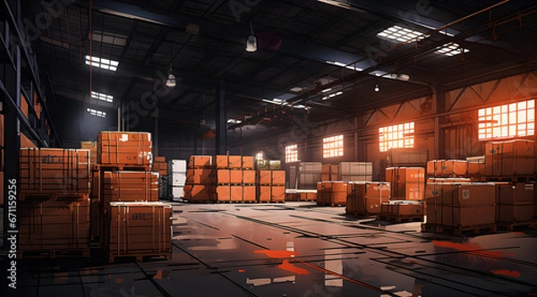 Obraz Photo of big warehouse