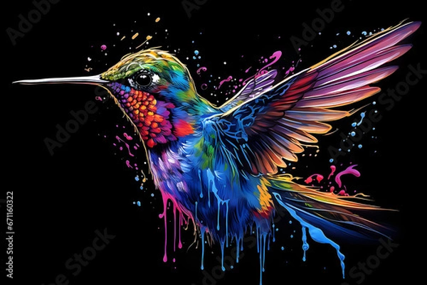 Obraz hummingbird and flower