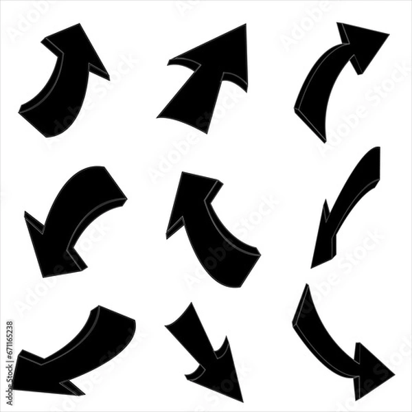 Fototapeta 3d arrows Vectors  Illustrations , Onwards Upwards Arrows 3d Glossy Stock , Arrow Stickerst Various Angles Directions, 3d Stock Vector Colorful ribbon arrow set. Arrow stickerst various angle3d Arrow