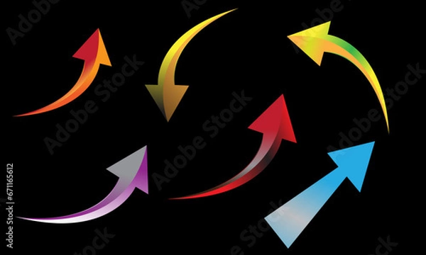 Fototapeta 3d arrows Vectors  Illustrations , Onwards Upwards Arrows 3d Glossy Stock , Arrow Stickerst Various Angles Directions, 3d Stock Vector Colorful ribbon arrow set. Arrow stickerst various angle3d Arrow